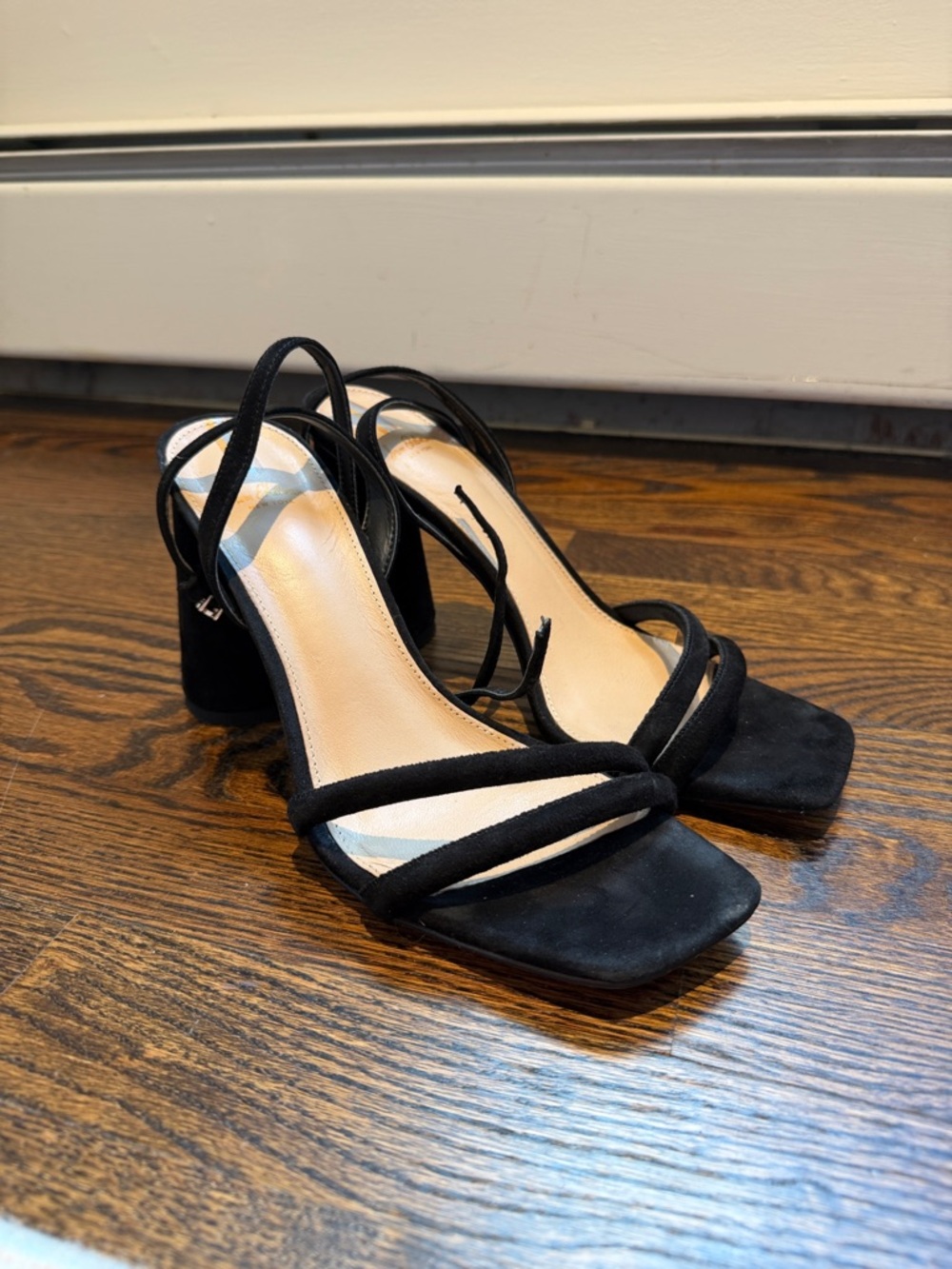 Sam Edelman Black Suede Block Heel Sandals